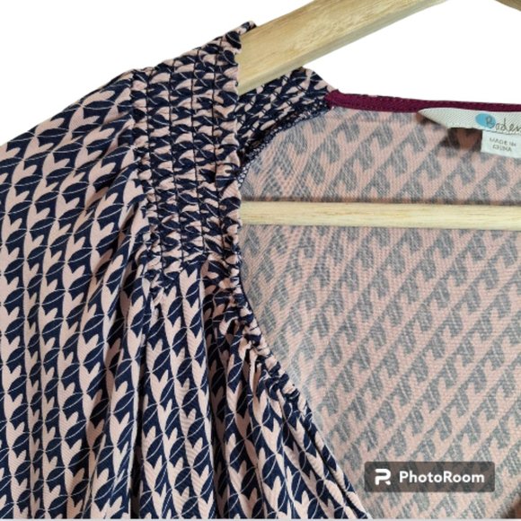 Boden Pink n Blue Geometric Blouse Size 4 - Picture 3 of 10